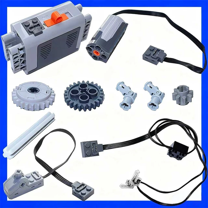 Juego de motores 8293 PF, modelo de funciones de potencia, piezas técnicas, bloques de construcción compatibles con MOC, ladrillos DIY de alta tecnología, cajas de baterías de Motor
