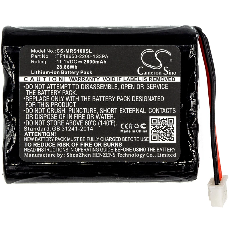 

Cameron Sino 11.1V 2600mAh Speaker Battery TF18650-2200-1S3PA for Marshall Stockwell with tools and gifts