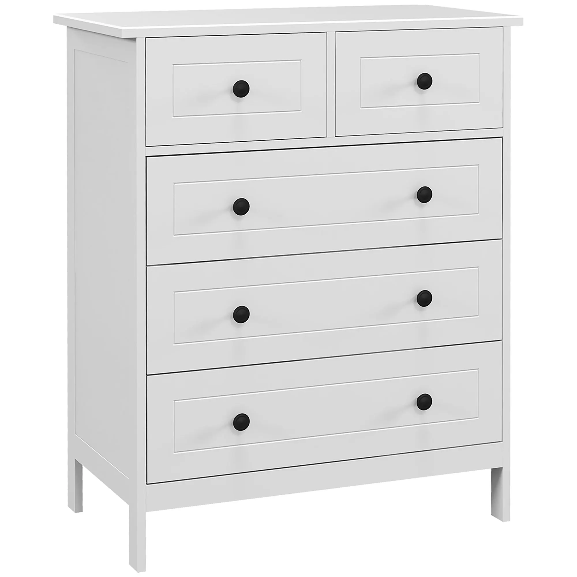 HOMCOM 5-drawer bedroom drawers with handles 74x40x91 cm White