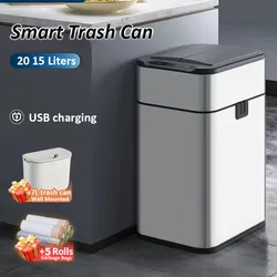 Wastebasket Kitchen Food Waste Disposal Recycle Bin Automatic Sensor Trash Can 20l 15l Bathroom Smart Garbage Cube Dustbin