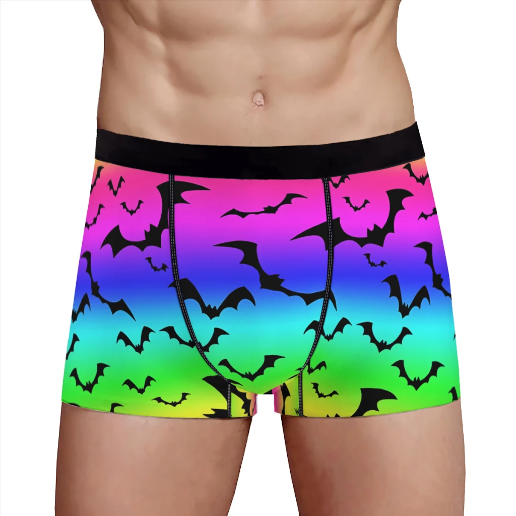 Rainbow Batz LGBT Underpants Homme Panties Male Underwear Print Shorts Boxer Briefs