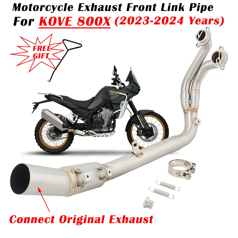 

Slip On For KOVE 800X Adventure RALLY Pro 2023 2024 Motorcycle Exhaust Escape System Front Link Pipe Connect Original Muffler
