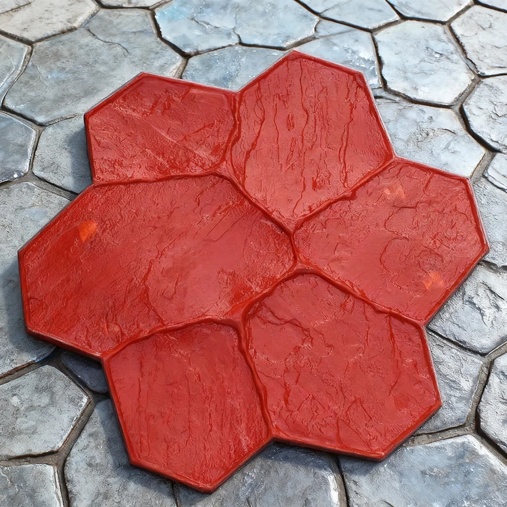 

88x88 Ice Crack Pattern Embossed Floor Mold Thickened Large-Size Cement Floor Stamping Template Courtyard Vintage Floor Construc