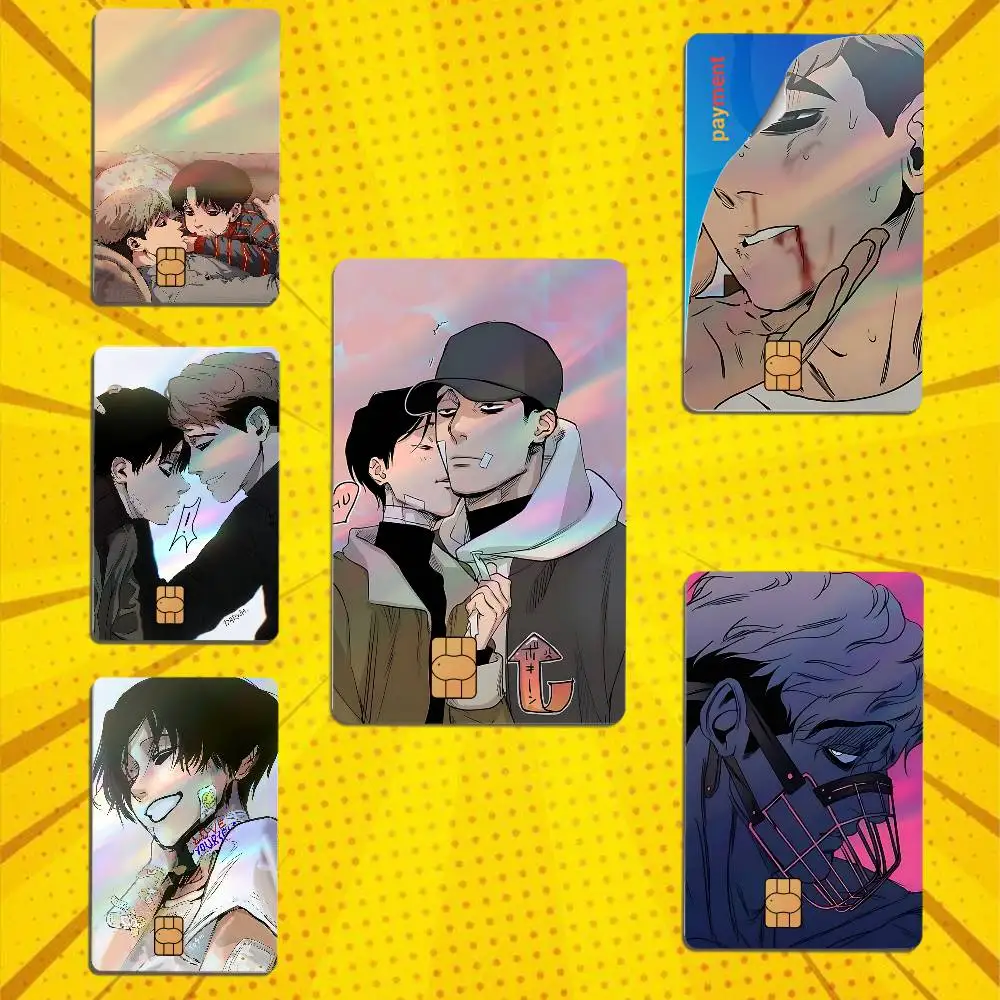 Oh Sangwoo Korean comics Killing Stalking Card Skin Stickers For Bank Card Bus Metro Card Sticker Waterproof  Holographic Laser