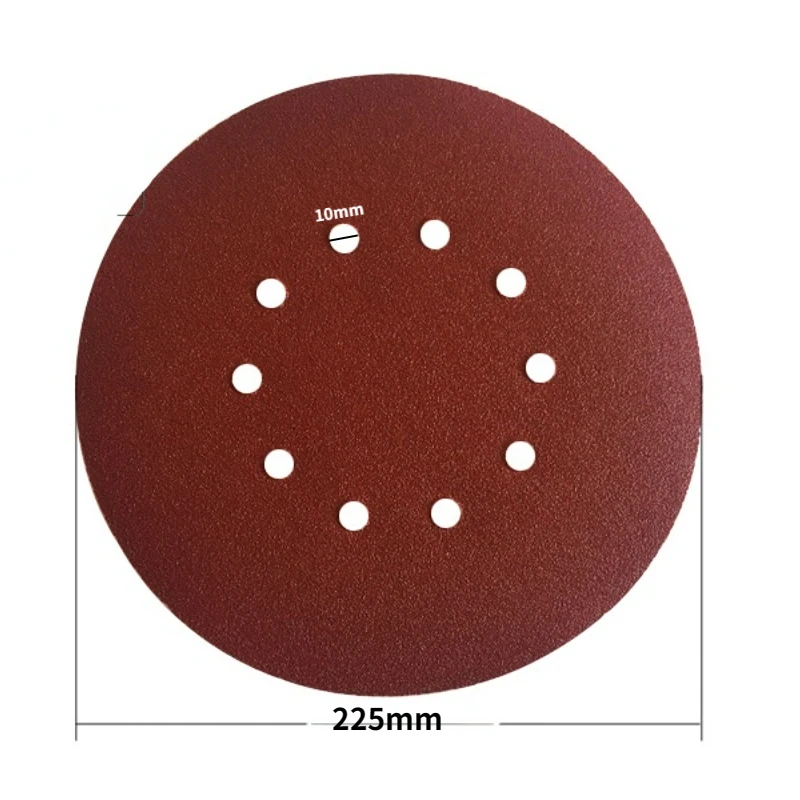 10pcs 9Inch 10 Hole Sander Disc Sanding Paper 60-2000# 225mm Abrasive Sanding Disc for Drywall Sander Wood Furniture Finishing