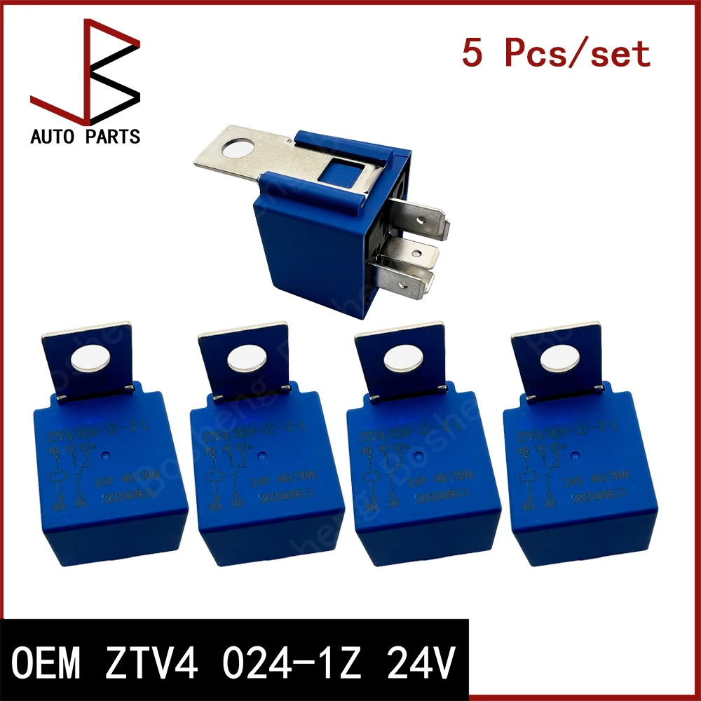 5 Pcs/lot Auto Relay ZTV4 024-1Z 24V ZTV40241Z ZTV4 024 1Z 40 / 30A