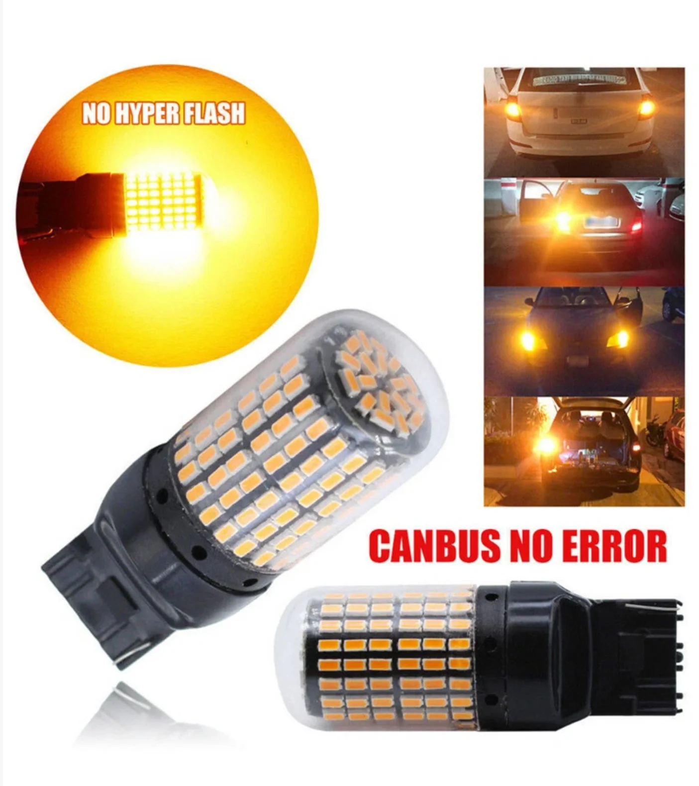 2XT20 7440 LED Amber Canbus 3014 144SMD Error Free Car Turn Light NO Hyperflash