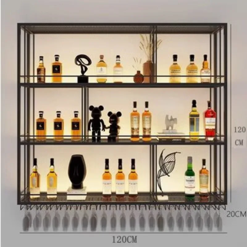 Whiskey Cabinet Portable Bar Display Wine Decoration Rack Nordic Drinks Luxury Full Kitchen Antique Furniture Iron Wall High End