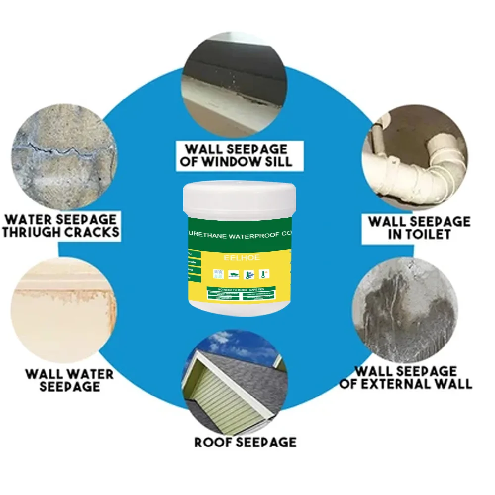 Waterproof Invisible Sealant Paste with Brush, Leakproof Glue Repair Gel for Wall Bathroom Toilet Floor Tiles, Transparent