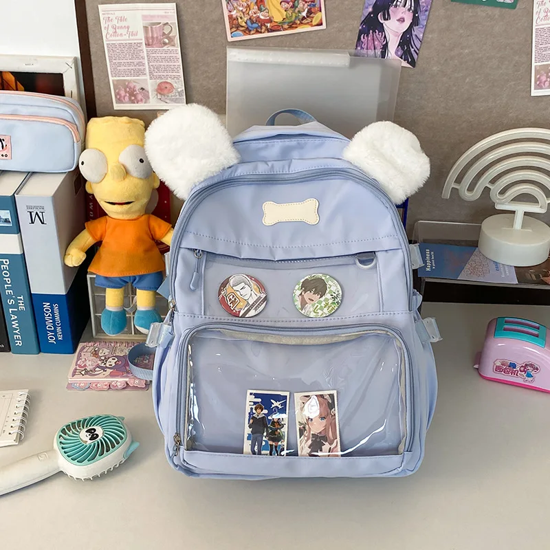 

Girls Backpack Cute Clear School Bags For Student Teens Girls Pvc Transparent Pockets Women Laptop Backpack Harajuku