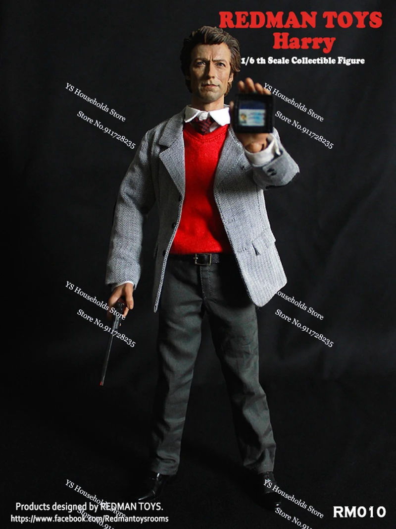 REDMAN TOYS RM010 1/6 Inspector Dirty Harry Cloth Man Action Figure 1971 Movie Classic Simulation 12