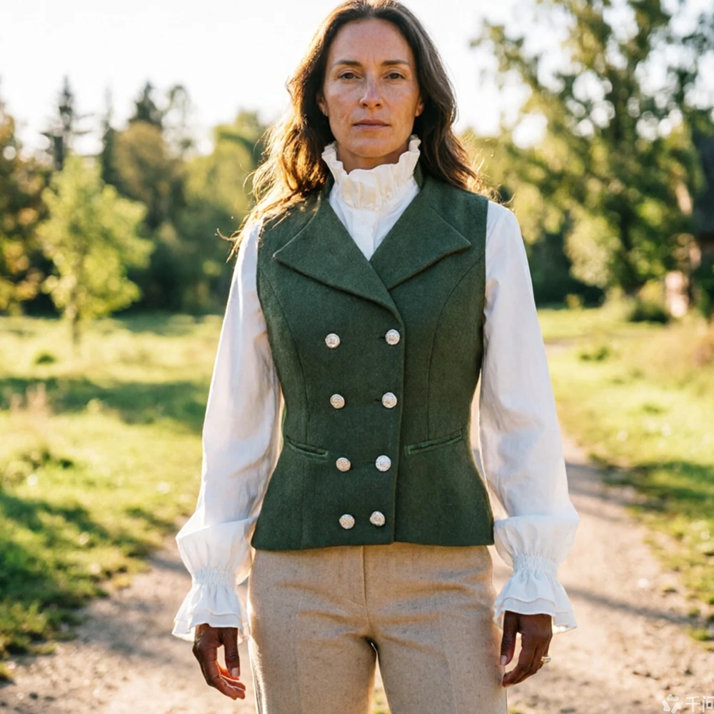 Victorian Vest Women Ladies Vintage Style Steampunk Waistcoat Double Breasted Vest