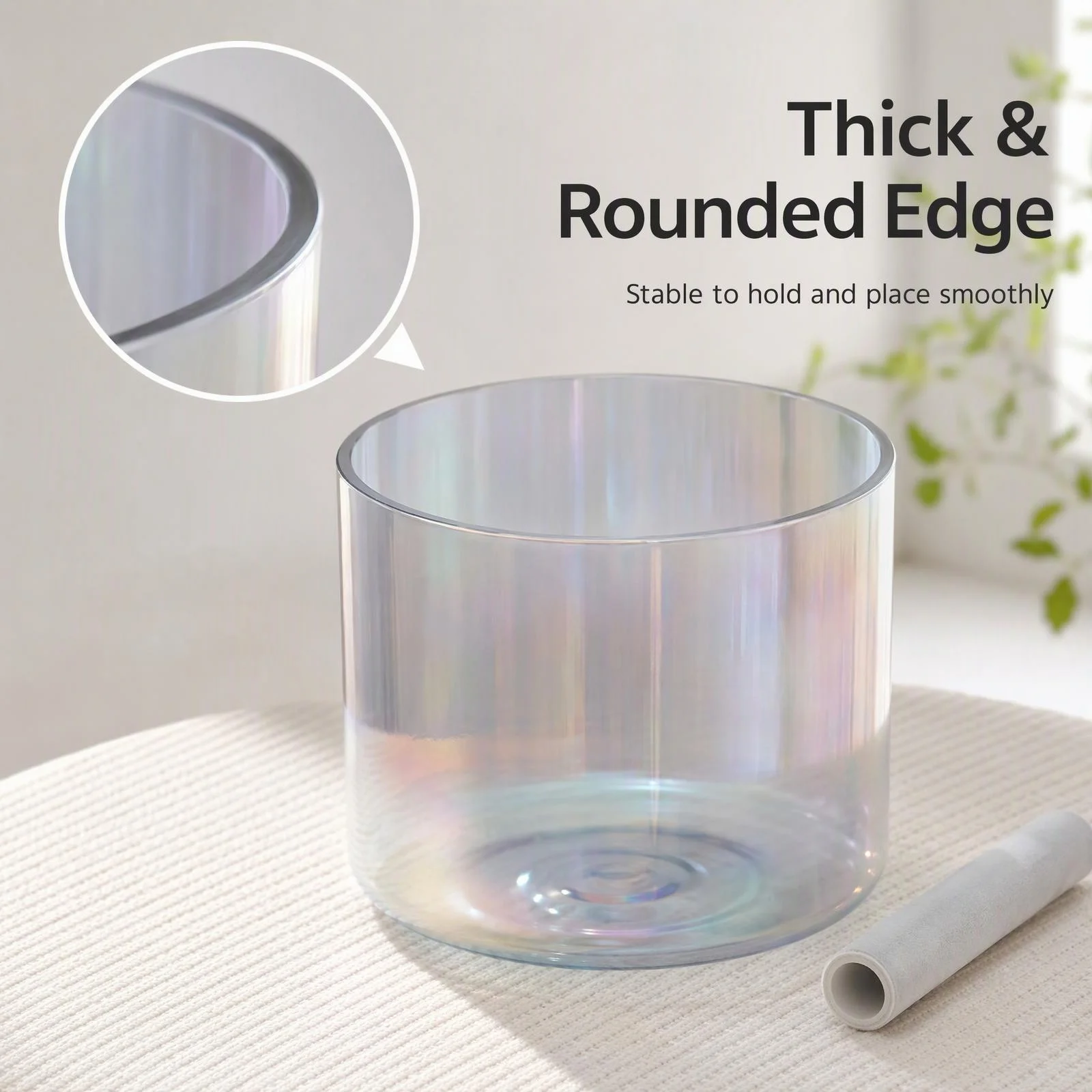 STAR LIN KUP 6 Inch Celestia Cosmic Clear Alchemy Quartz Crystal Singing Bowl for Sound Healing Meditation Yoga with Mallet