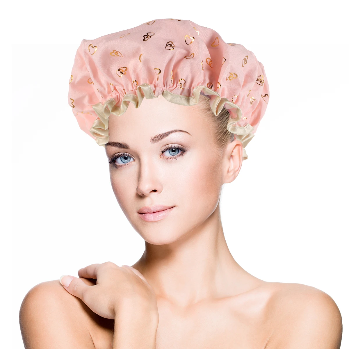 

Waterproof Shower Cap Hair Bonnets for Women Sleeping Double Layer Hand Embroidered