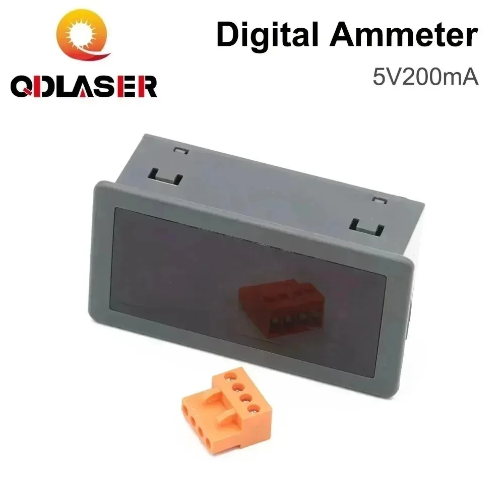 QDLASER 200mA LED Digital Ammeter Current Voltage Meter Panel 5V Volt Detector Tester for CO2 Laser Power Supply System