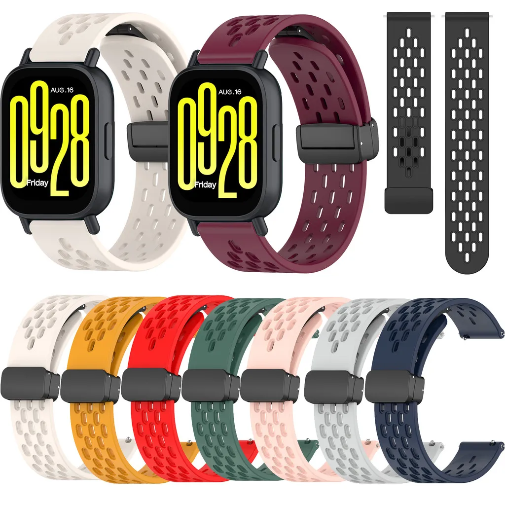 Silicone Magnetic Buckle Strap For Redmi Watch 5 Active / Watch5 lite Soft Candy Color Watch Band Sports Bracelet Loop