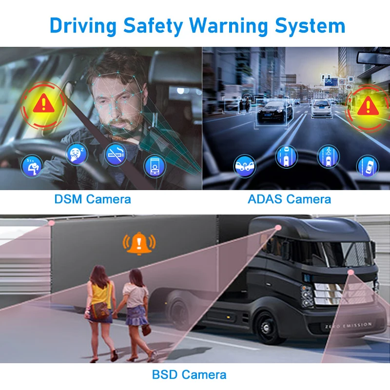 CareDrive MR910-DAB1 DVR móvel de 4 canais com evita DAB1 Adas Anti-Sleep Snoring Driver Monitor de fadiga Alerta Alarme de condução