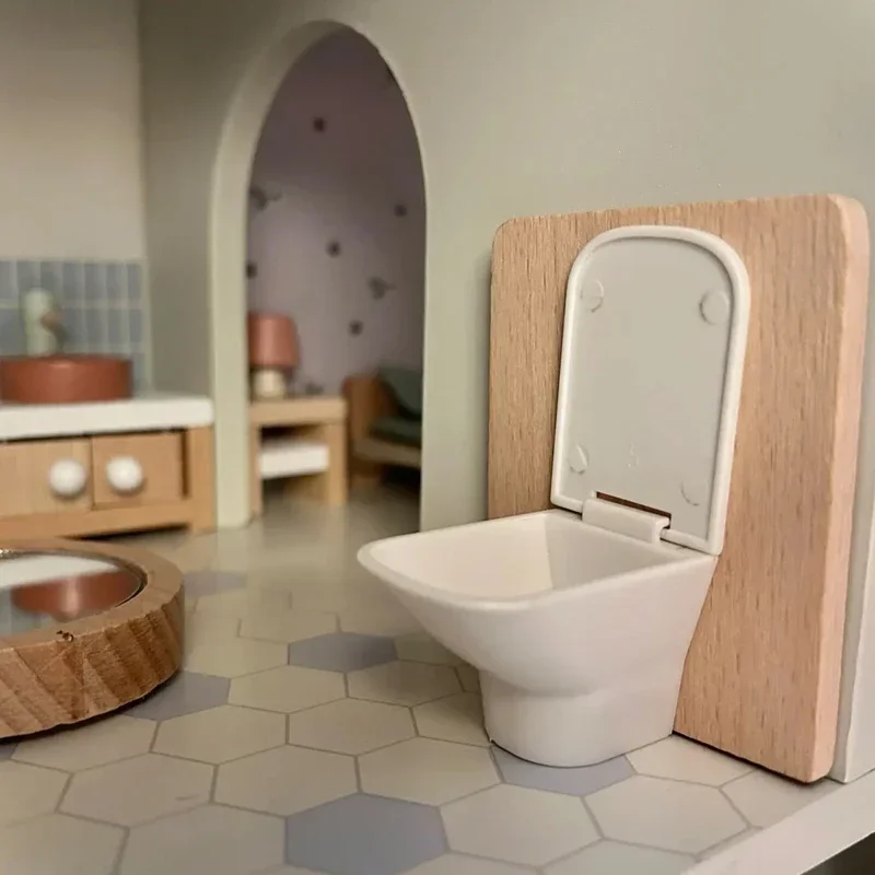 1/12 Simulazione casa delle bambole Lavabo Vasca WC Modello Liberamente combinato Decorazioni per il bagno Casa delle bambole Accessori per mobili in miniatura