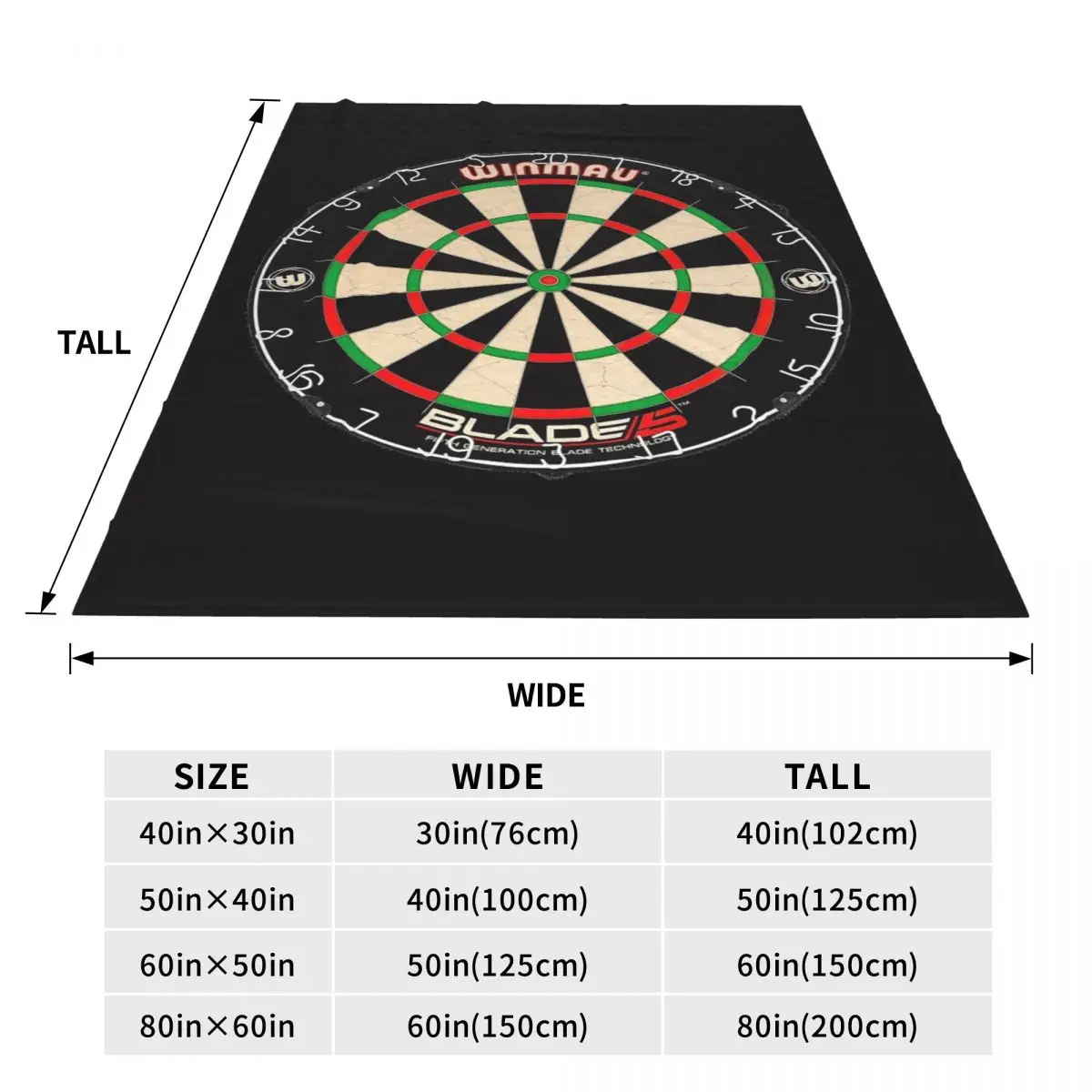 Winmau Blade 5 Dartboard Blanket Fleece Lightweight Throw Blanket Sofa Throw Blanket For Home Bedroom Office Throws Bedspread