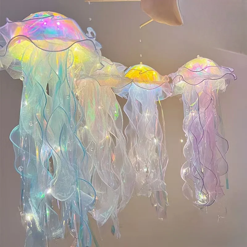 Tiktok Netflix Jellyfish Lights Creative Hanging Decorative Room Lights Decorative Dazzling Colorful Romantic Pendant Luminous