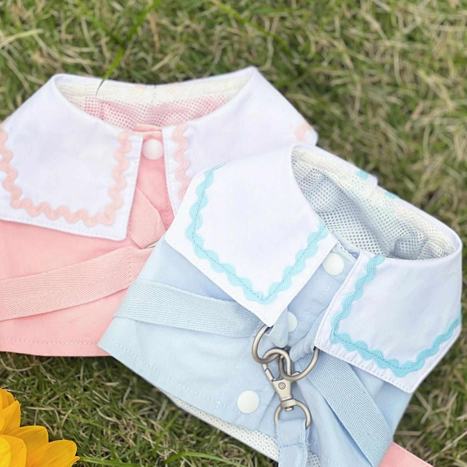 Spring and Summer Ins Short Chest Back College Shirt Cat Dog Ice Cream Color Breathable Leash Strap Cute Cat Leash Dog Leash