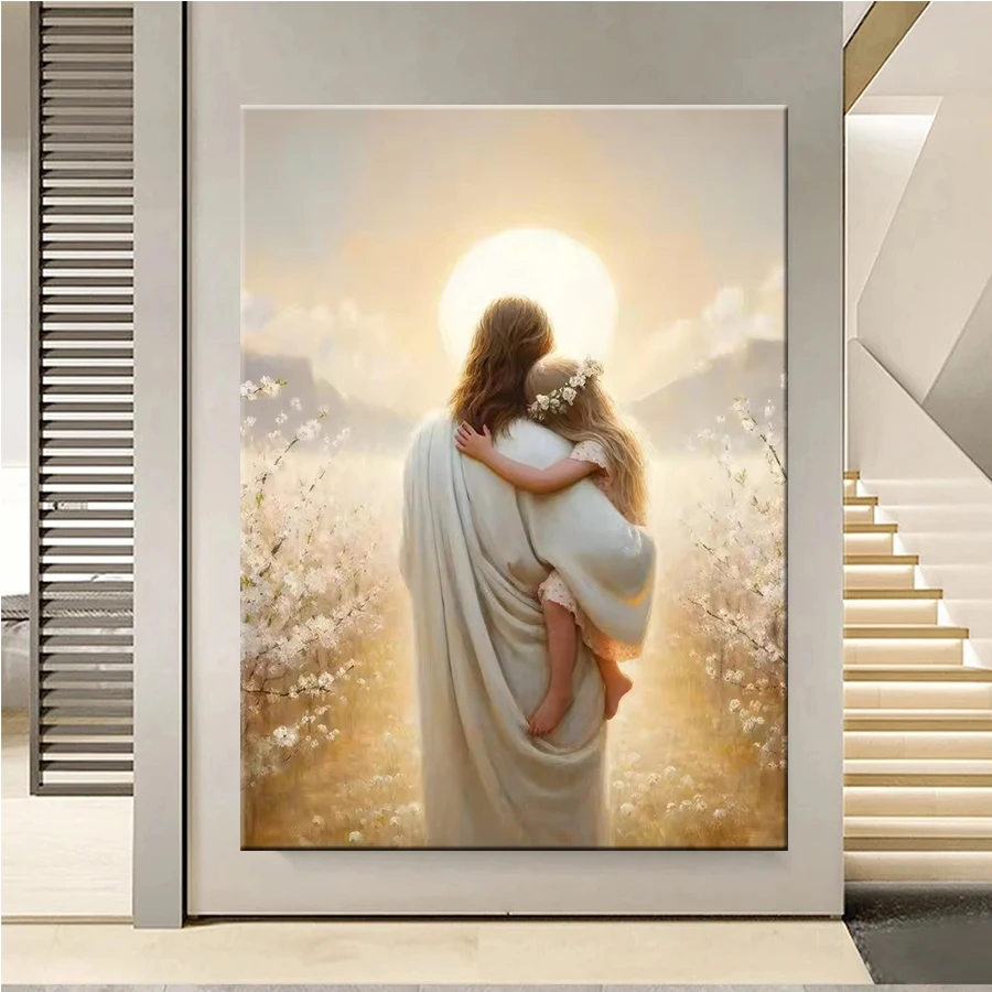 5D DIY Full Drill Diamond Embroidery Kit New Dreamy Art Christ Jesus and the Girl Diamond Painting Cross Stitch Mosaic Art