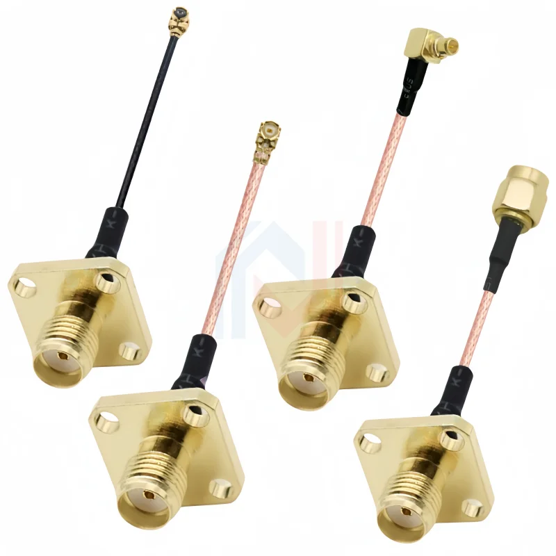 RG137 / RG178 / RG316 / RF 1.13mm Cable SMA Female 4 Holes Flange to uFL/u.FL Adapter WIFI/GSM/3G/GPS/4G Module Cable Pigtail