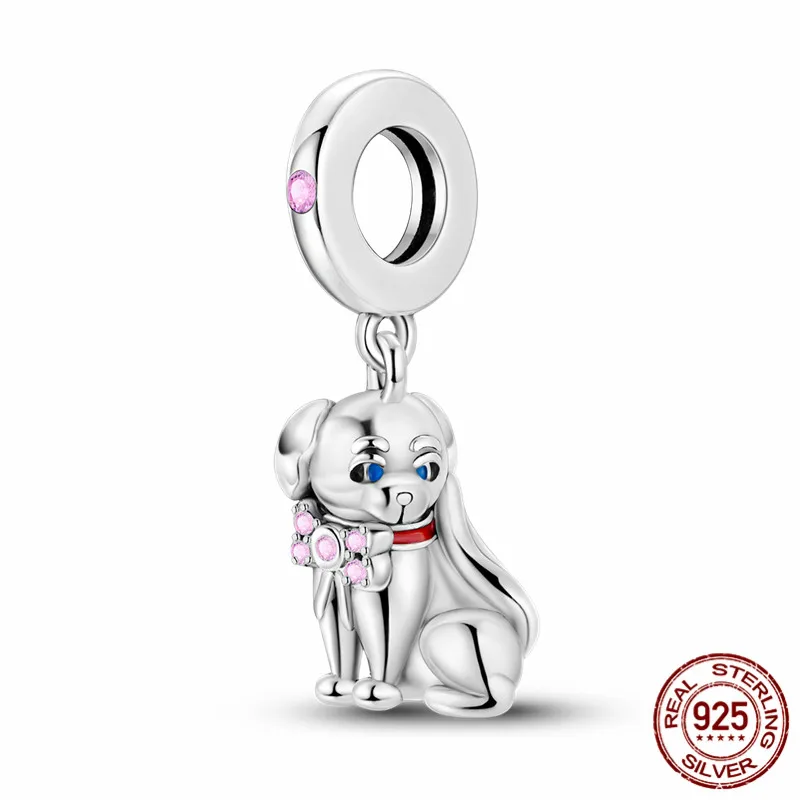 

S925 Sterling Silver Puppy Pendant Bead, suitable for DIY handmade bracelets, a perfect jewelry gift for women.