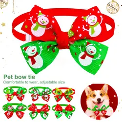 Pet Bow Tie Christmas Series Pattern Cats Collar Decorative Pet Neck Collar Adjustable Pet Dogs Cats Bowknot Collar for Festival