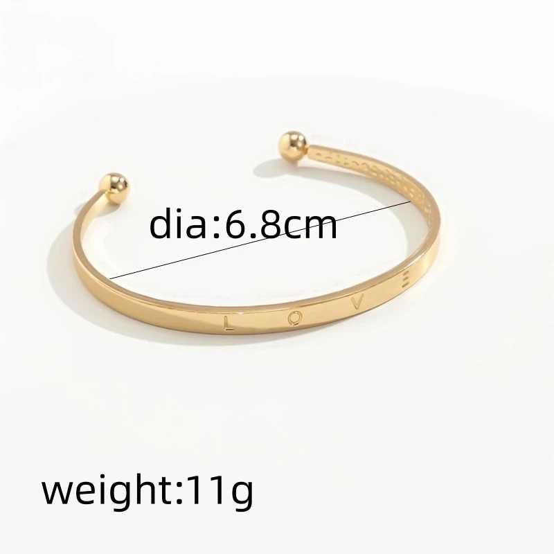 Trend Smooth Letter LOVE Couple Creative Open Cuff Bracelet Bangle for Women Wholesale Accessories Pulseira Pulsera Girl Gift