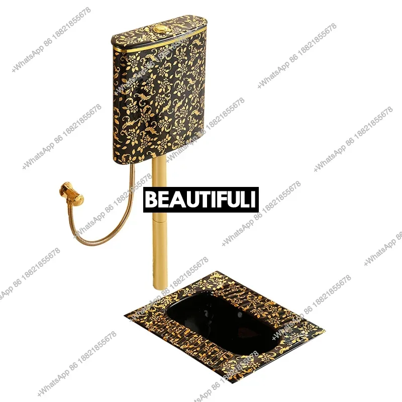 Z136Black deodorant urinal device Household gold squatting toilet Toilet squatting pit water tank European squatting toilet