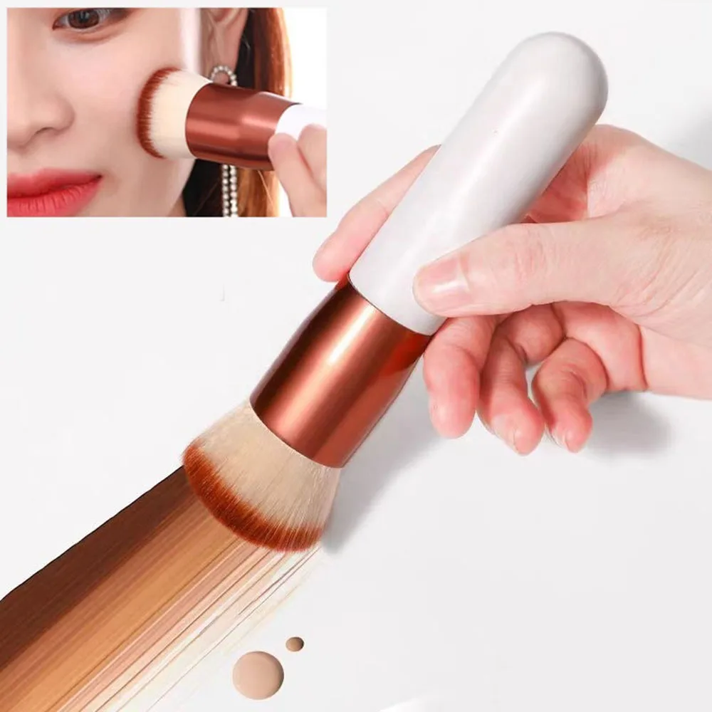 Fashion Chubby Pier Foundation Brush Flat Cream Makeup Brushes Professional Cosmetic Brush Highlight Brush Loose Powder Brush