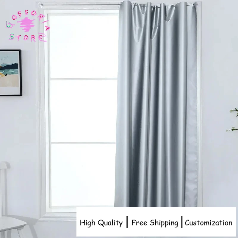 

Sample Custom Free Blackout Curtains for Living Room Sunshade Window Treatment Insulation Double Sided Blocking Thermal Drapes