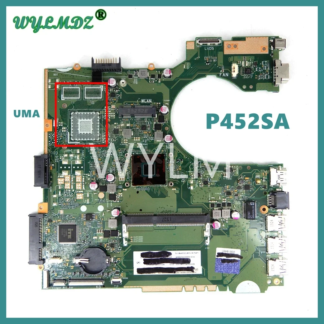 P452SJ N3050 N3060 Laptop Motherboard For Asus P2420SJ PX452SA PX452SJ PE452SA PRO452SA PE452SJ P452S PRO452SJ P452SA Mainboard