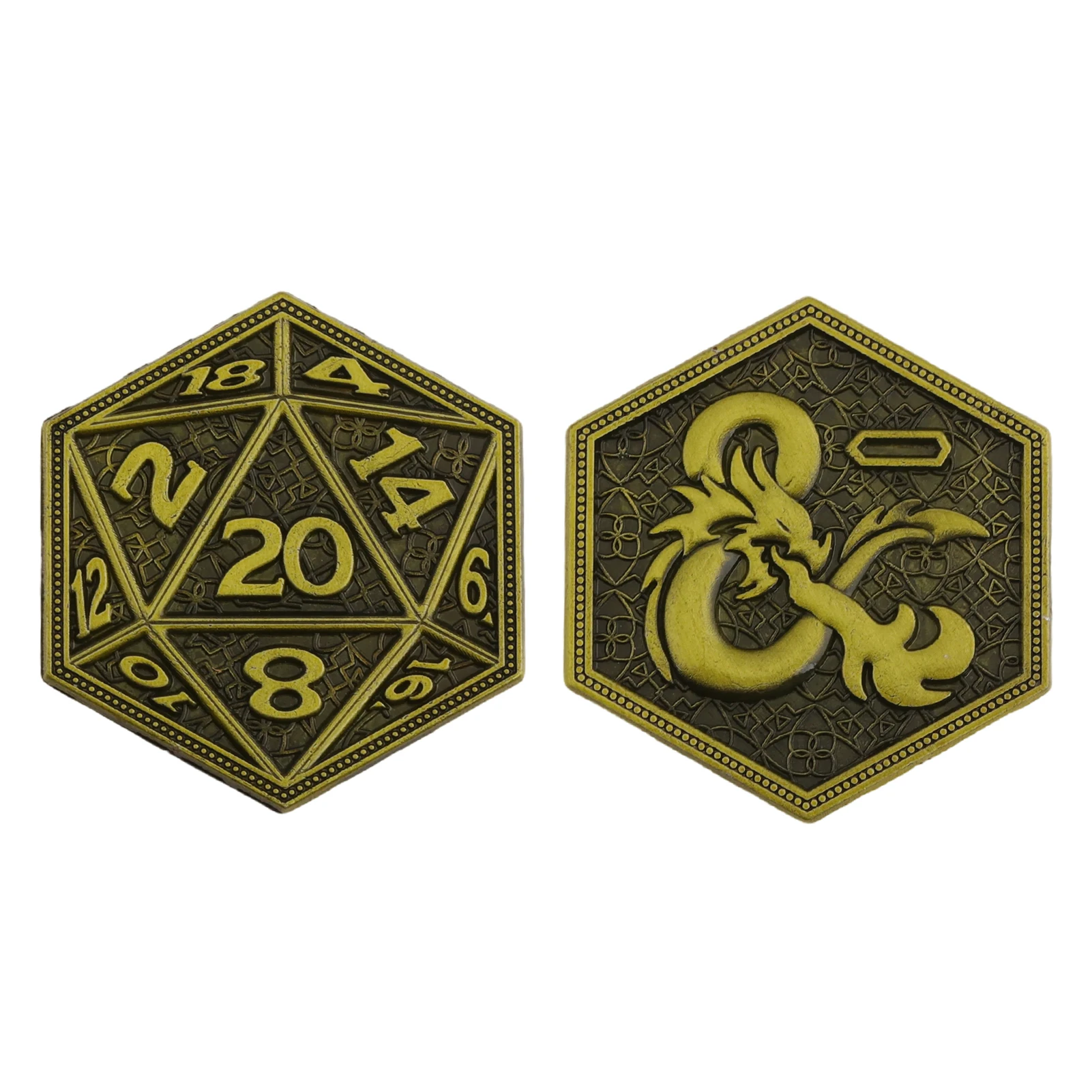 RPG Game Dungeon Dragon Dice D20 Enamel Coin Cute Anime Longdi Cityl Pins for Backpacks Brooches Fashion Jewelry Gifts