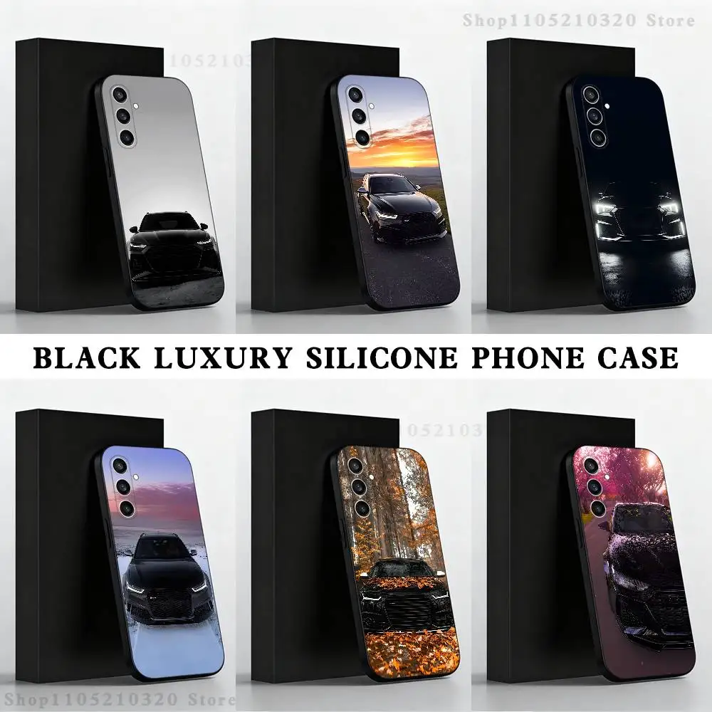

The domineering A-Audi-i car Phone Case For Samsung S 25,24,23,22,30,21,10,9,Ultra,Plus,Lite,FE,4,5 G Black Soft Case