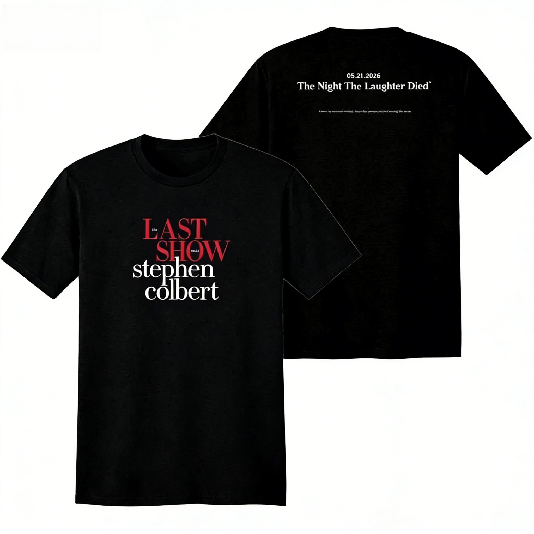 Camiseta de manga corta The Last Show Featuring Stephen Colbert 2026 con diseño de concierto vintage, camiseta cómoda