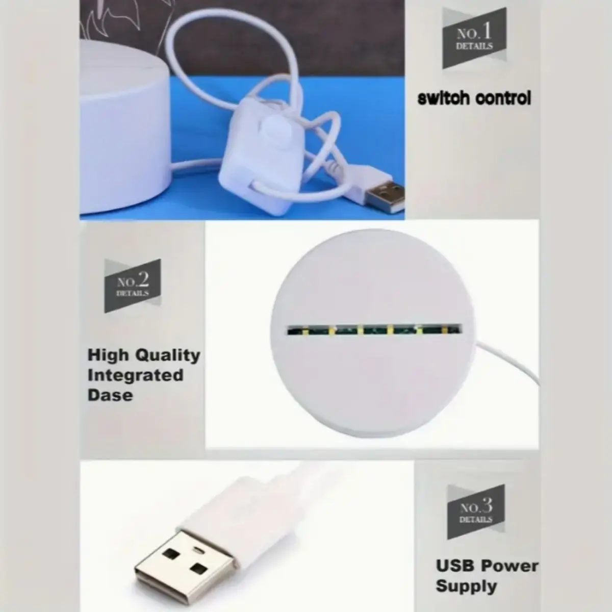 Dedo coração 3d luz noturna interruptor monocromático estéreo visual luz led quarto decoração luz