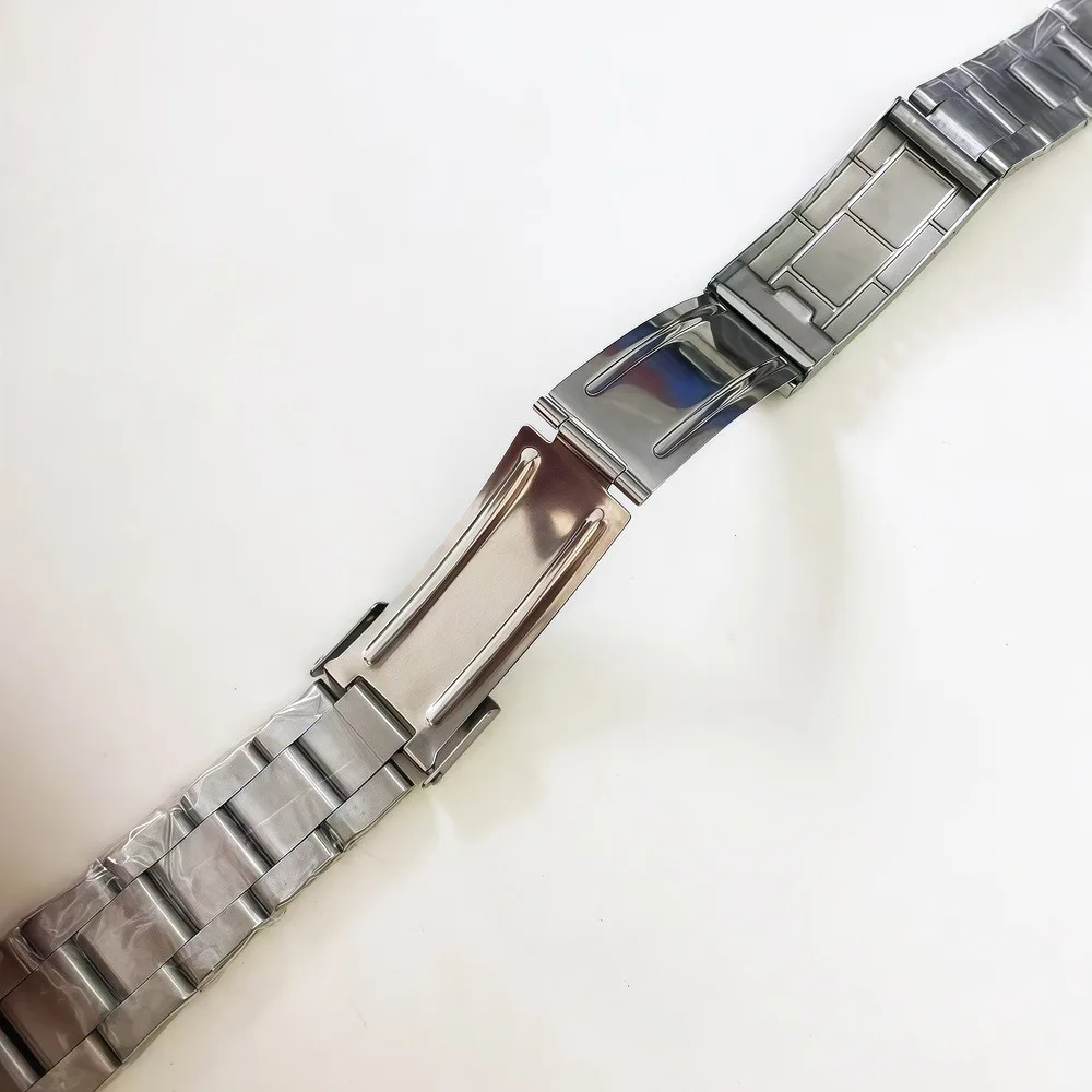 20 مللي متر الصلبة الفولاذ المقاوم للصدأ حزام ساعة اليد منحنى نهاية المعادن الرياضة حزام المعصم سوار الأعمال وزارة الدفاع أجزاء الساعة