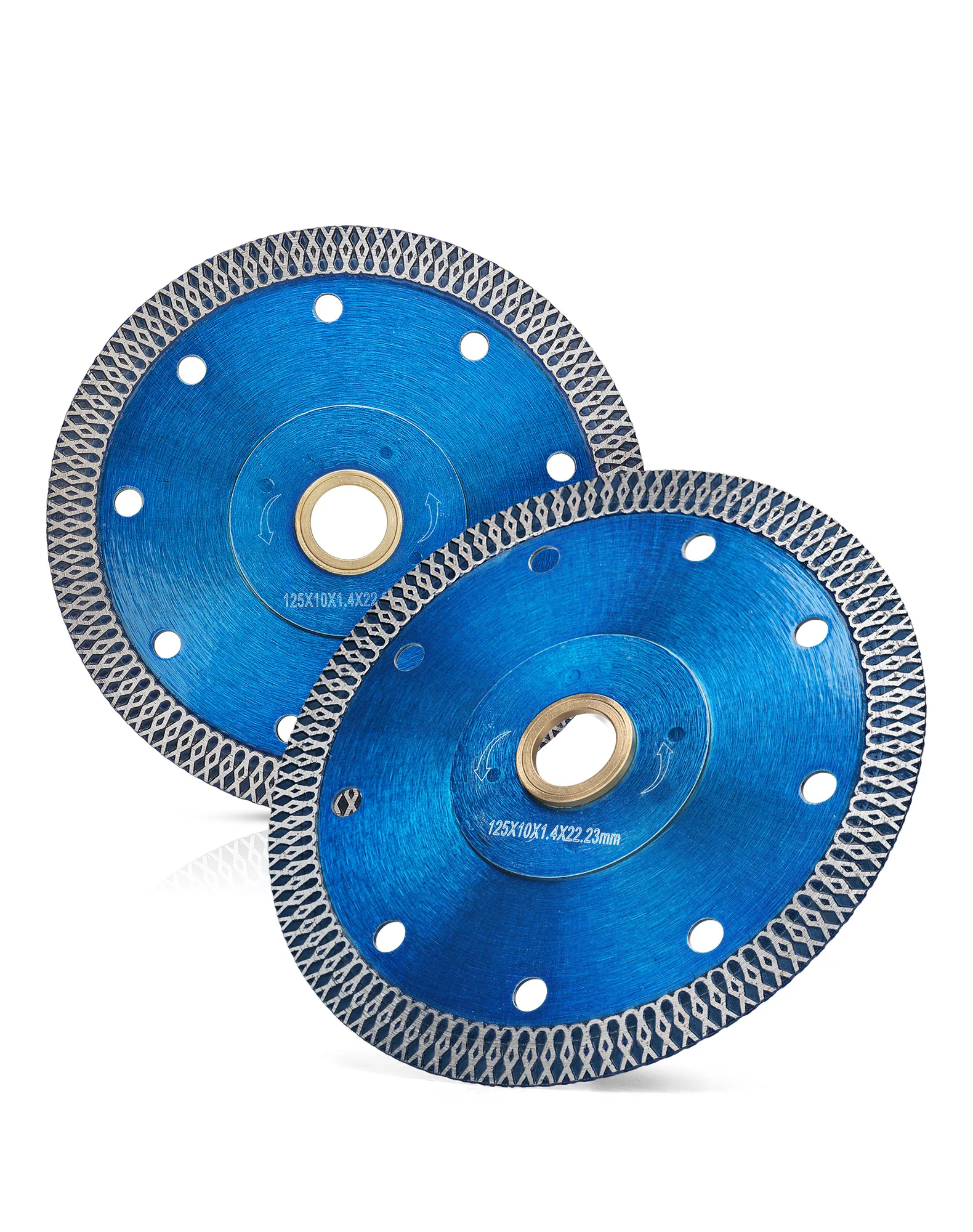 2 PC 5 Inch Super Thin Diamond Saw Blades for Tile Saw,X Mesh Rim Tile Blade for Porcelain and Ceramic Tile Wet/Dry Cutting