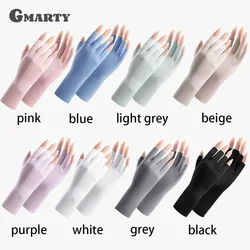 1 Pair Fingerless Gloves Summer Sunscreen UV Protection Multicolor Gloves Woman Driving Gloves Stretch Female Touchscreen Ice