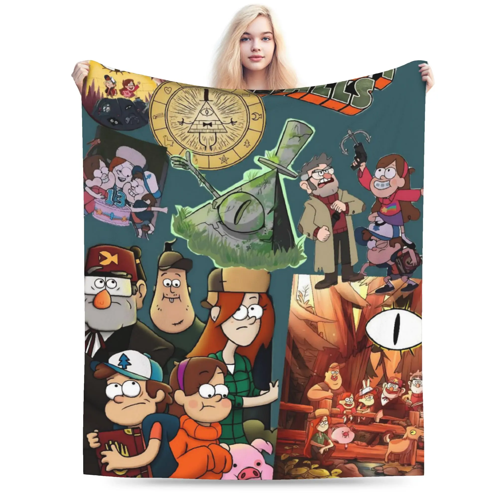 G-Gravity Falls Throw Blanket for Couch  Fuzzy Soft Plush Blanket 50x60 Inch Multiple Sizes Bedspread for All Seasons