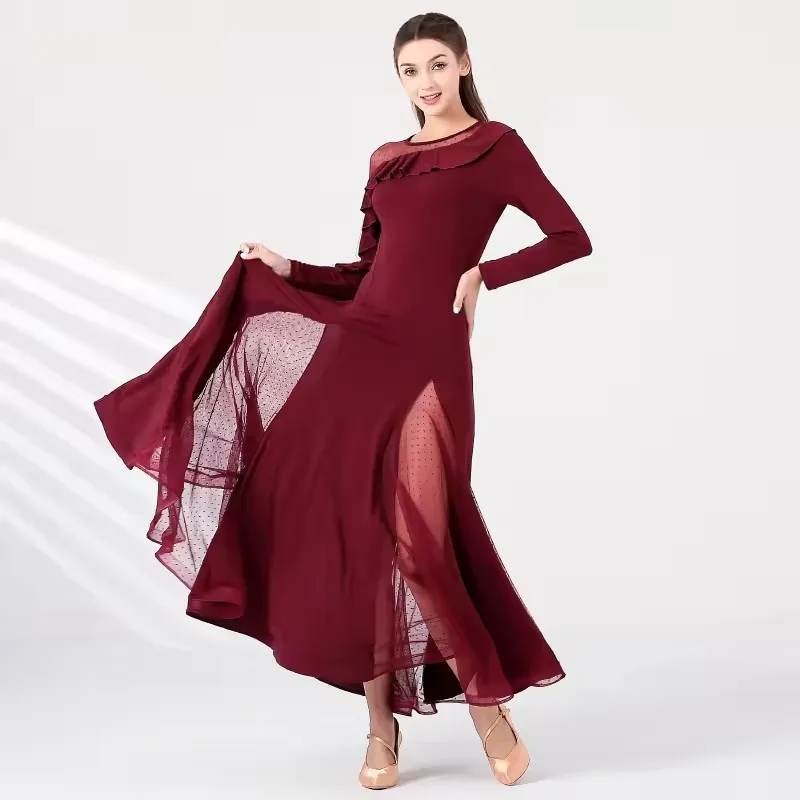 

2025 Modern Dance Dress Women's New Ballroom Dance Latin Dance Ballroom Dance Cha-cha Square Dance Dress Performance Dress