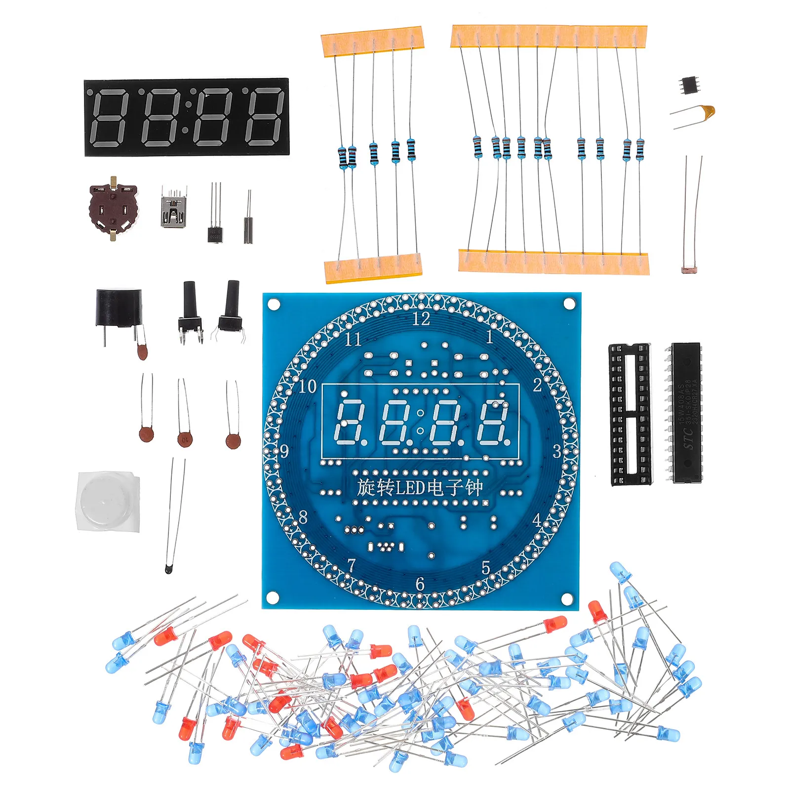 ชุดนาฬิกาอิเล็กทรอนิกส์ LED 1  - Diy Electronics Table บทวิจารณ์และราคา