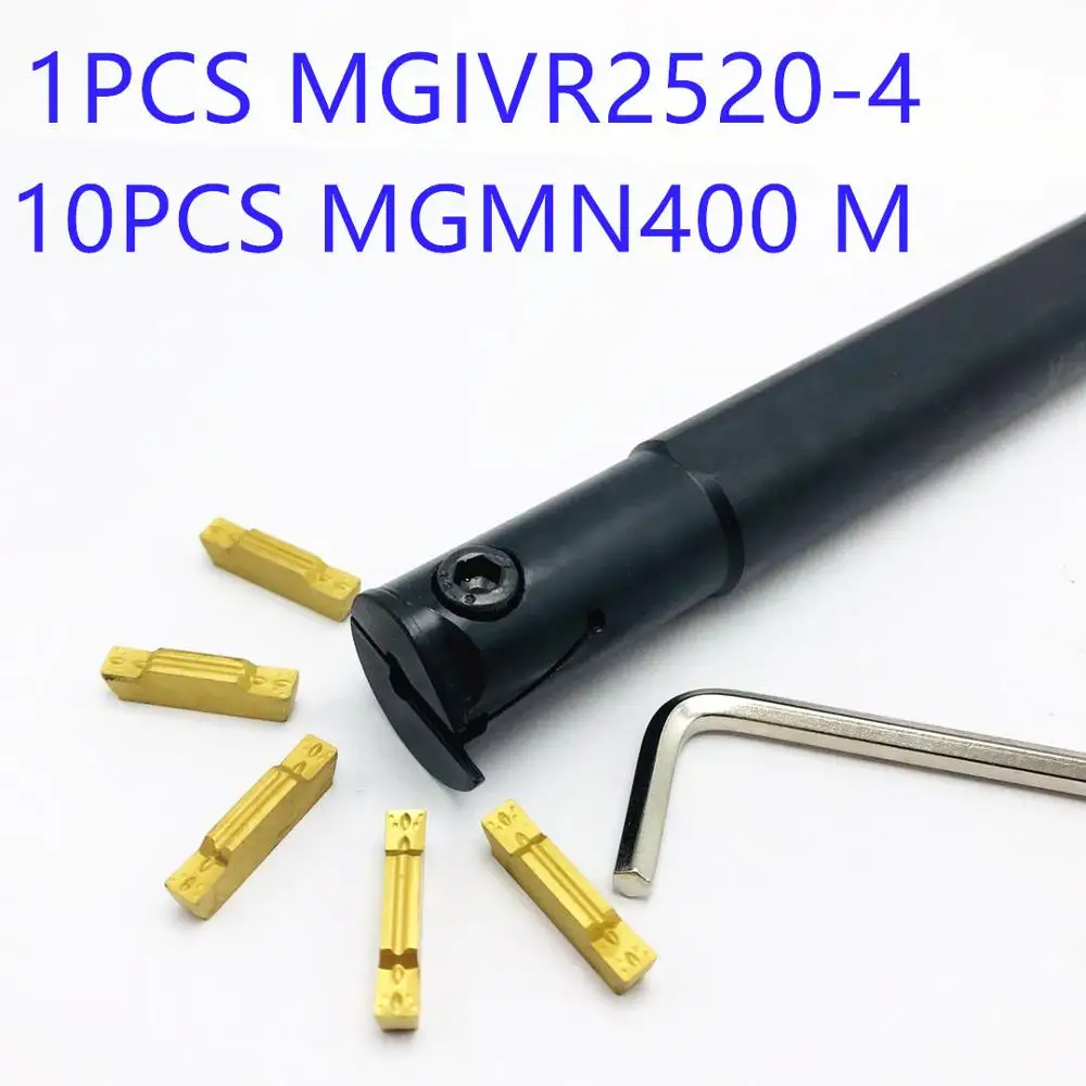 MGIVR2520-4 HSSCNC ثقب برج أداة حامل 10 قطع MGMN400 إكسسوارات أدوات الآلة كربيد مشقوق تحول أداة