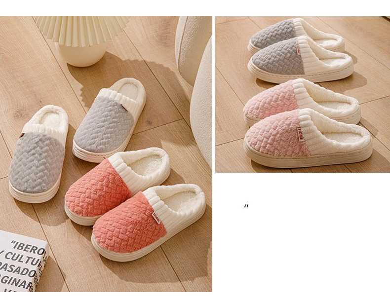 Kunstkaninchenfell-Hausschuhe für Damen und Herren – Plüsch-Winterhausschuhe mit dicker Sohle, Cloud Comfort Couple Slides für das Innenbereich – Detail 8
