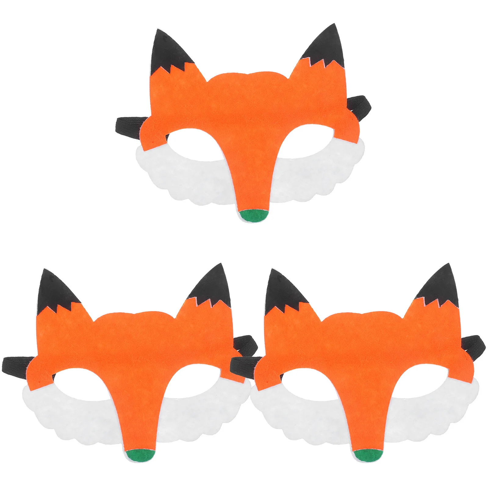 Masque de renard en tissu Non tissé, 3 pièces, masques durables pour fête d'halloween, Cosplay sur le thème des animaux, décoration de dessin animé pour enfants