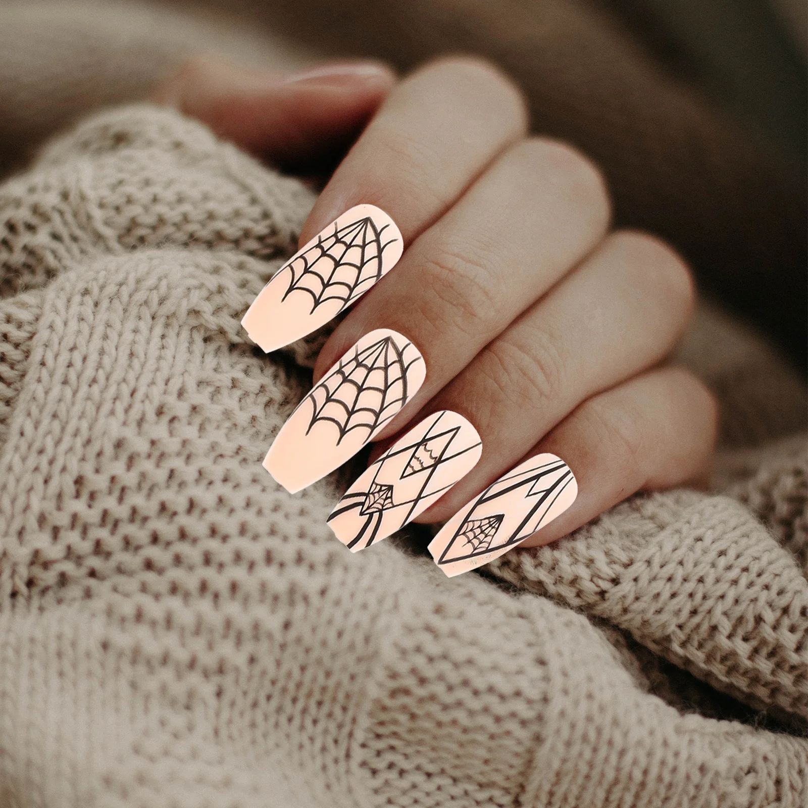 

1Set Halloween Manicure Nails Durable Press on Fake Nails Women Halloween Party Nail Art False Nail Tips DIY Manicure Supply