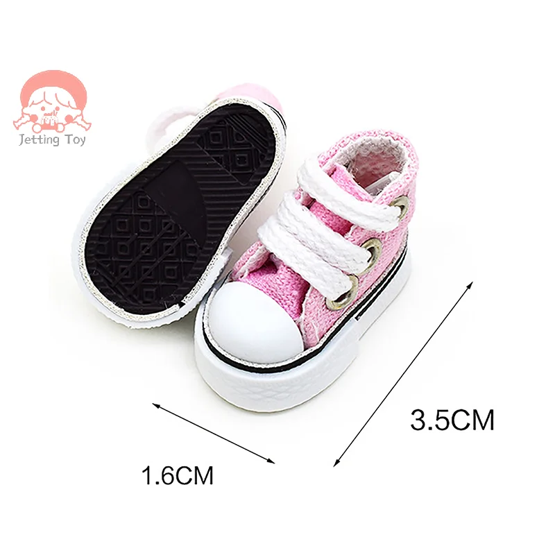 1Pair 3.5CM Fashion Mini Casual Doll Canvas Shoes For BJD Dolls Sneakers Shoes Boots Dolls Accessories Finger Dance Toy Shoes