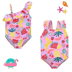Kavkas Swimsuit For Girls Fruit Printing One Piece Children's Summer Surf Clothes Diving Suits Bikini Beachwear 9M-6T
